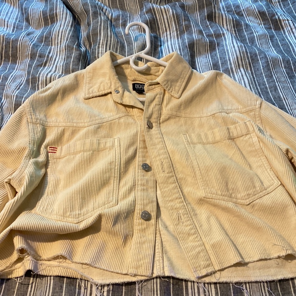 Pastel yellow Cropped corduroy